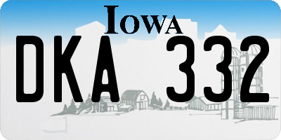 IA license plate DKA332