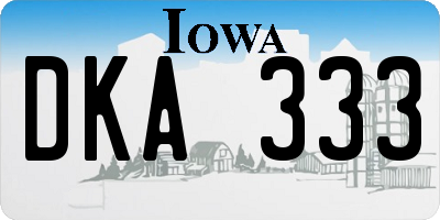IA license plate DKA333