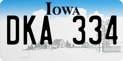 IA license plate DKA334