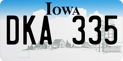 IA license plate DKA335