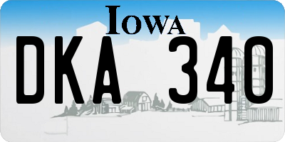 IA license plate DKA340