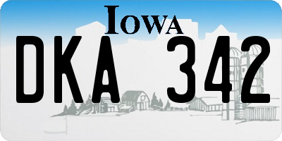 IA license plate DKA342