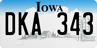 IA license plate DKA343