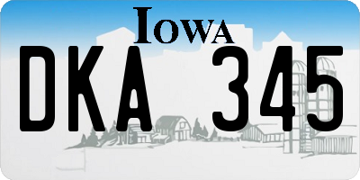 IA license plate DKA345