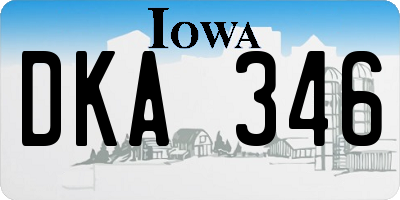 IA license plate DKA346