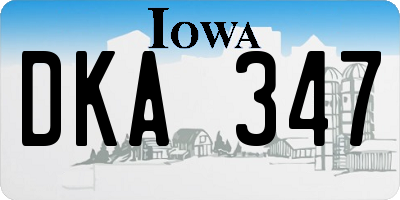 IA license plate DKA347