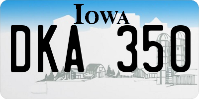 IA license plate DKA350