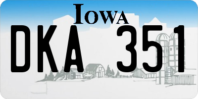 IA license plate DKA351