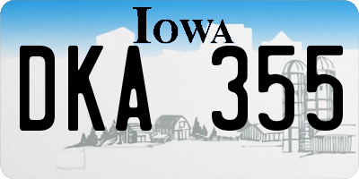 IA license plate DKA355