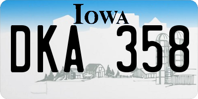 IA license plate DKA358