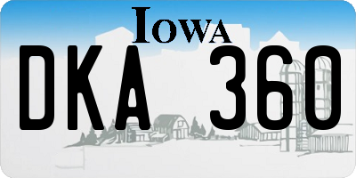 IA license plate DKA360