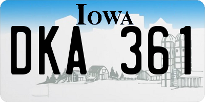 IA license plate DKA361