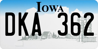 IA license plate DKA362