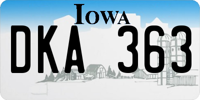 IA license plate DKA363