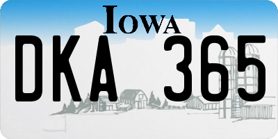 IA license plate DKA365