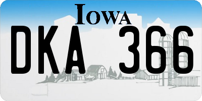 IA license plate DKA366