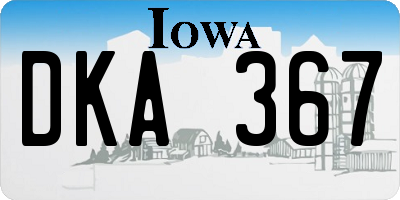 IA license plate DKA367