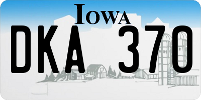 IA license plate DKA370