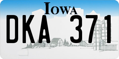 IA license plate DKA371