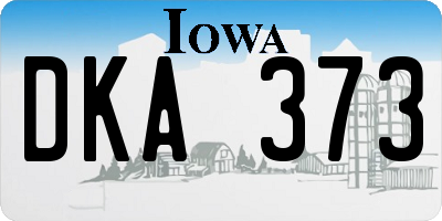 IA license plate DKA373