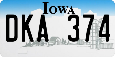 IA license plate DKA374