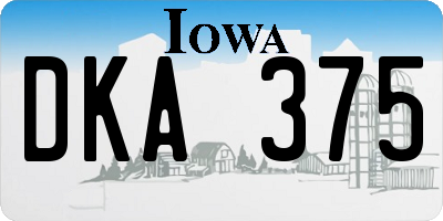 IA license plate DKA375