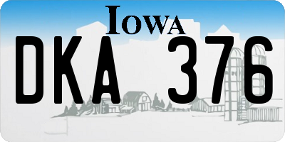 IA license plate DKA376