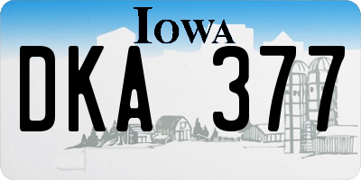 IA license plate DKA377