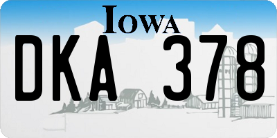 IA license plate DKA378
