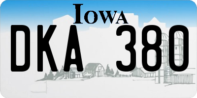 IA license plate DKA380
