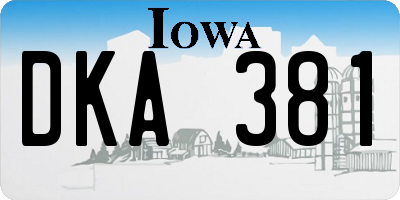 IA license plate DKA381