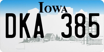 IA license plate DKA385