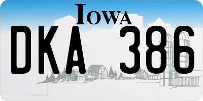 IA license plate DKA386