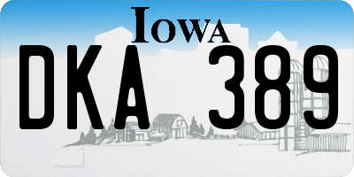 IA license plate DKA389
