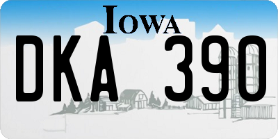 IA license plate DKA390