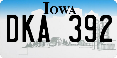 IA license plate DKA392