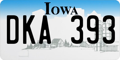 IA license plate DKA393