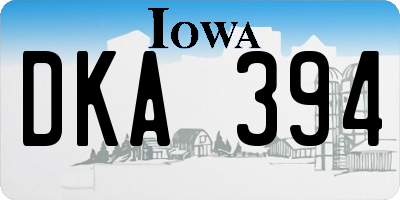 IA license plate DKA394