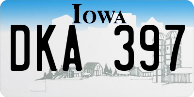 IA license plate DKA397