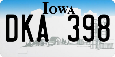 IA license plate DKA398