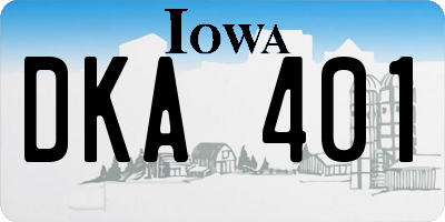 IA license plate DKA401