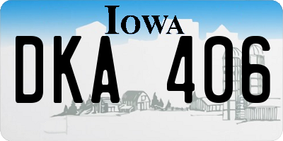 IA license plate DKA406