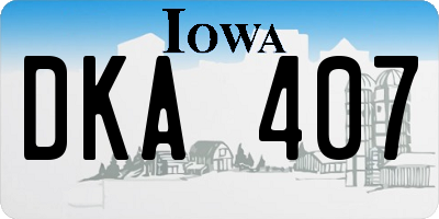 IA license plate DKA407