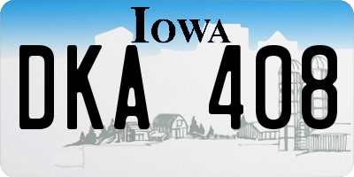IA license plate DKA408