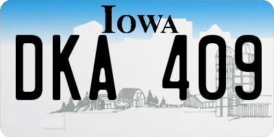 IA license plate DKA409