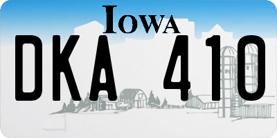 IA license plate DKA410