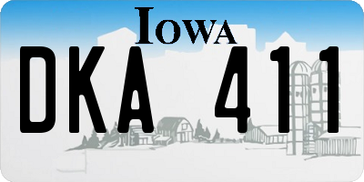 IA license plate DKA411