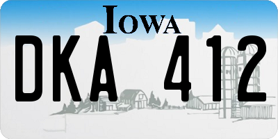 IA license plate DKA412