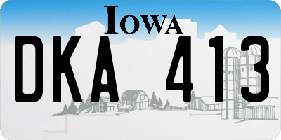 IA license plate DKA413