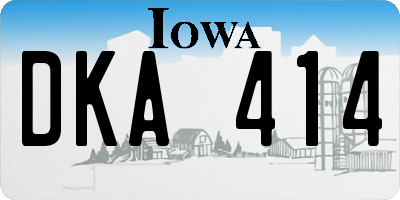 IA license plate DKA414
